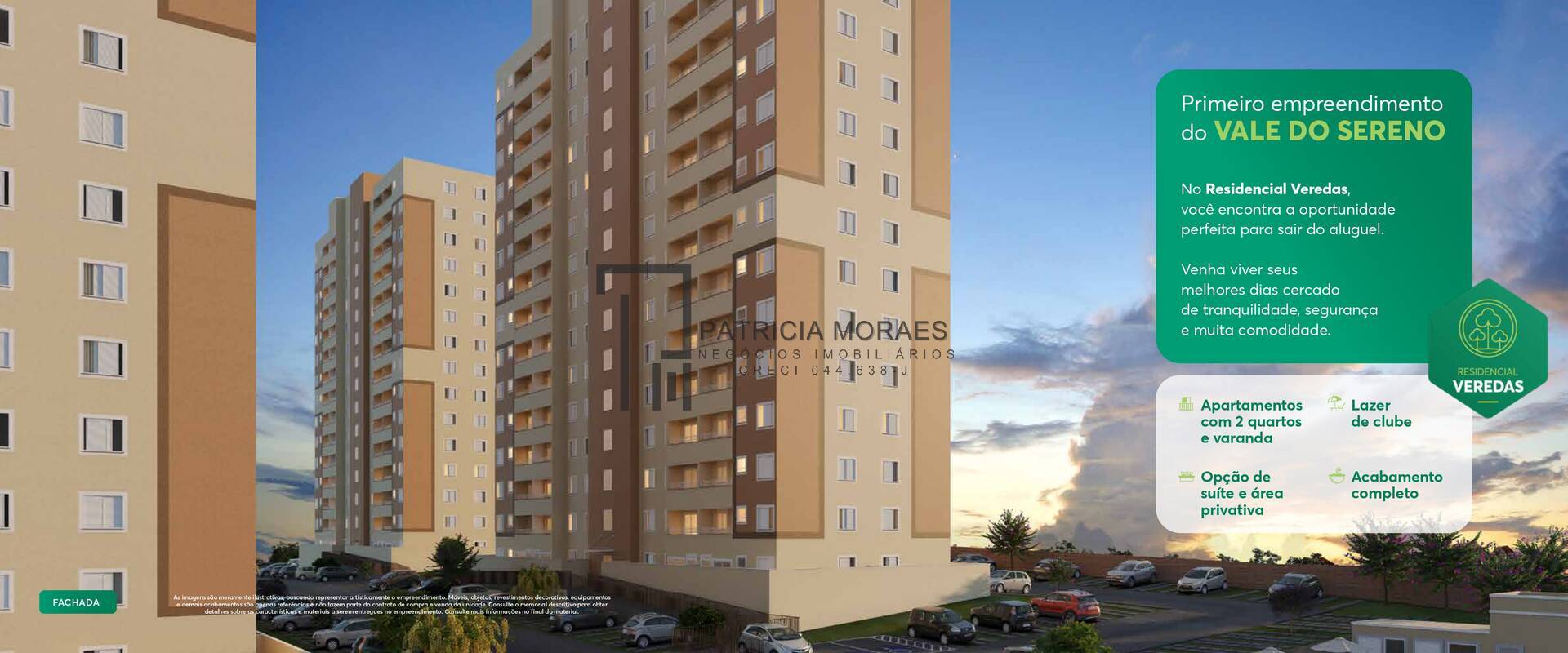 Residencial Veredas, no Vale do Sereno: Apartamentos 2 dormit. 43,56m²